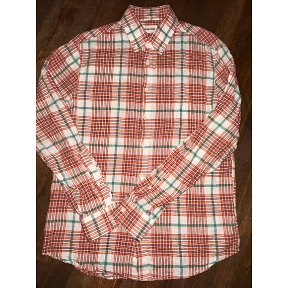 Taylor Stitch The Jack In Red Vintage Long Sleeve Button Down Shirt Size 40 - Picture 2 of 6